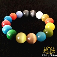 Vòng Tay Phong Thủy Đá Opal Đa Sắc Vân Đá Tự Nhiên Hạng A - Pháp Tâm