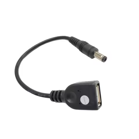 DC 5.5mm X 2.1mm Male Adapter To USB Type A Female Extension Power Cable 12cm