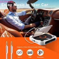 USTHOW Portable Music Player, Dustproof Cover 6 Modes CD Player, Bluetooth Speaker LED Screen FM Rad