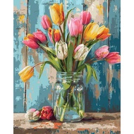 RUOPOTY 60x75cm Painting By Numbers Handmade Picture Drawing Flower Bouquet Picture Living Room Deco