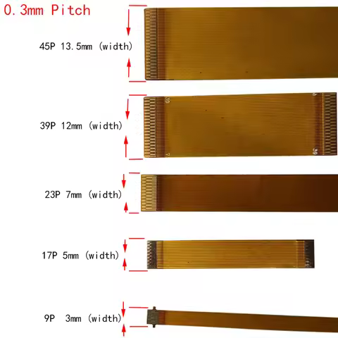 Fpc Ffc Line Lvds Wire Connector 0.3mm Pitch Mipi Ribbon Flexible Flat Cable 23pin 25pin 31pin 35pin