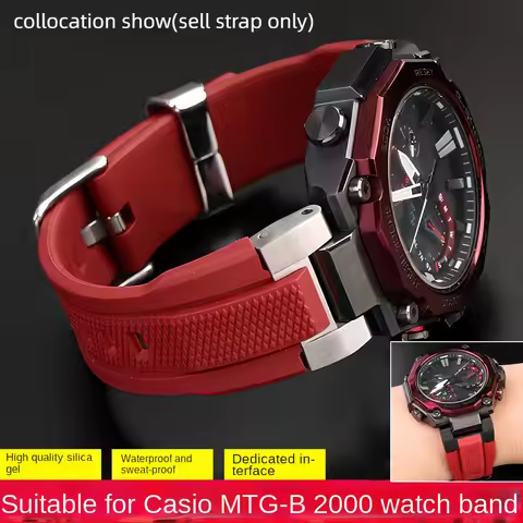 For Casio immortal bird MTG-B2000 silicone watchband mtg b2000 sport rubber men's Strap modify conne