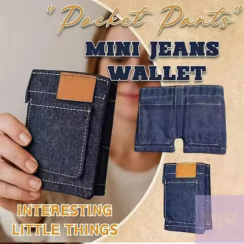 Creative Jeans Wallet Portable Retro Denim Mini Pants Wallet, Coin Purse and Card Holder; Jeans Styl
