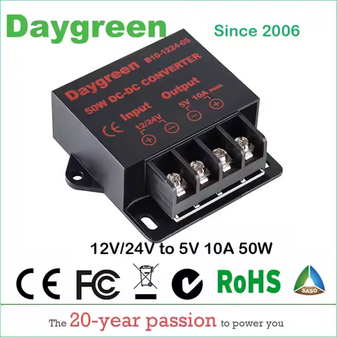 12V to 5V 10A 24V to 5V 10A 15A DC Converter Regulator Car Step Down Reducer Daygreen CE Certified 1
