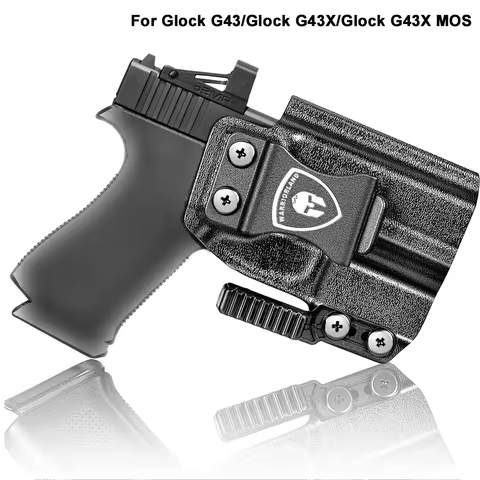Only For Glock G43/Glock G43X/Glock G43X MOS,IWB Kydex Holster,Lock Sound,Mounting sight,Claw & Opti