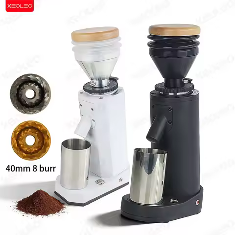 XEOLEO Electric Coffee Grinder 40mm Titanium Burr Metal Bean Hopper Exquisite Small Espresso Coffee 