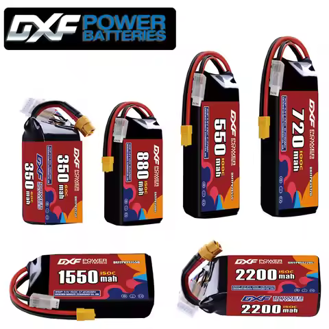 DXF Lipo 3S 4S 6S 350mAh 380mAh 550mAh 720mAh 880mAh 1300mAh 1550mAh 2200mAh 150C with XT30 XT60 JST