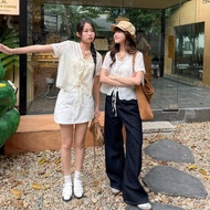 Umi_Store DAISY basic babydoll shirt with little flowers FREE 2-piece shirt with gentle feminine sty