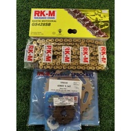 RKM GS428SB SYM SM SPORT 110R / SM SPORT 110E /RKM Sprocket Chain Gold RKM Set Rantai Sprocket Gigi 
