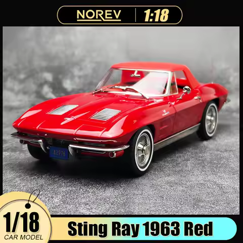 NOREV diecast model 1/18 Sting Ray 1963 Red car model static display holiday gift collection