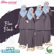 NEW RELEASE BAJU KURUNG COTTON IN BLUE BLACK