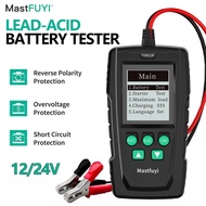 MASTFUYI Digital 12V/24V Car Battery Tester, 100-1700 CCA for AGM/EFB/GEL Lead-Acid Batteries, IR/CC