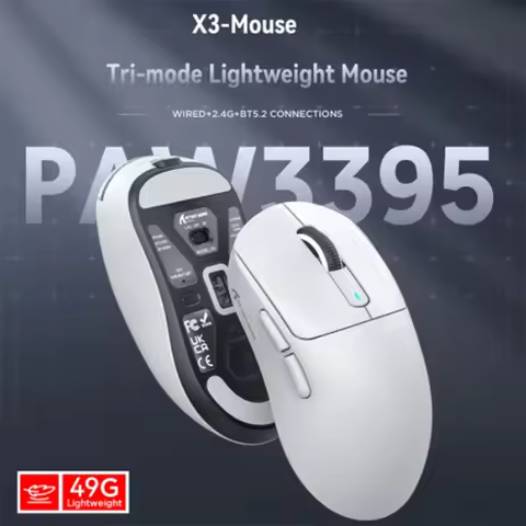 Attack Shark X3/X3PRO Bluetooth Mouse,PixArt PAW3395,26000dpi,2.4g Wireless Tri-Mode Connection,Ligh