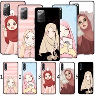 Silicone phone Case OPPO A15 A15s A5 A9 A8 A31 A32 A53 A73 2020 F5 F7 F9 Pro A7X Casing DM52 Cute Muslim Islamic Girl Cell Mobile phone Cover