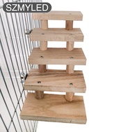 10cm Hamster Parrot Natural Wooden Ladder Toys 3/4/5/6/7/8 Layers Climbing Stairs Pet Cage Accessori