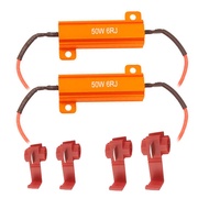 2Pcs 50W 6RJ 6ohm LED Turn Signal Blinker Decoder Fix Hyper Flash Load Resistor