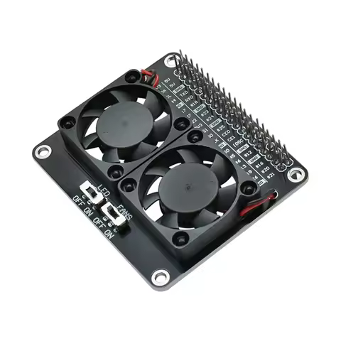 Well Made-Dual Cooling Fan Module Forraspberry Pi 4B Withled Light Cooling Fan Expansion Board Forra