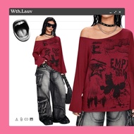 Grunge Shoulder Flared T-shirt