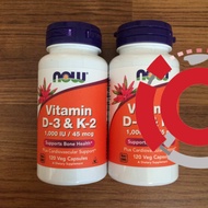 Now FOODS VITAMIN D3 & K2 Contents 120 1000IU