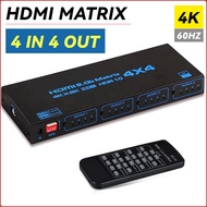 ((Good Things Preferred) 4K 60Hz HDMI Matrix Switcher 4 In 4 Out Matrix HDMI 2.0 Switcher Splitter S