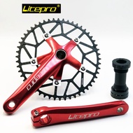 Litepro Set Crank Kit SP8 412 Folding Road Bike Model Hollow Crank Disc Brake Bicycle Set Accessories Spare Parts Litepro Crank 52T 54T 56T 58T Compatible with DAHON FNHON GUST BLAST Bicycle Accessories