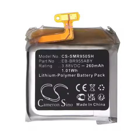 Battery for Galaxy Watch 6 Classic 43mm, SM-R950, SM-R955 PN: EB-BR955ABY, GH43-05160A 290mAh / 1.13