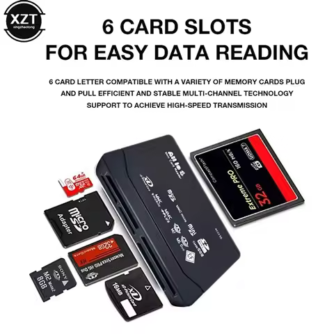 All In One Card Reader USB 2.0 SD Card Reader Adapter Support TF CF SD Mini SD SDHC MMC MS XD Memory