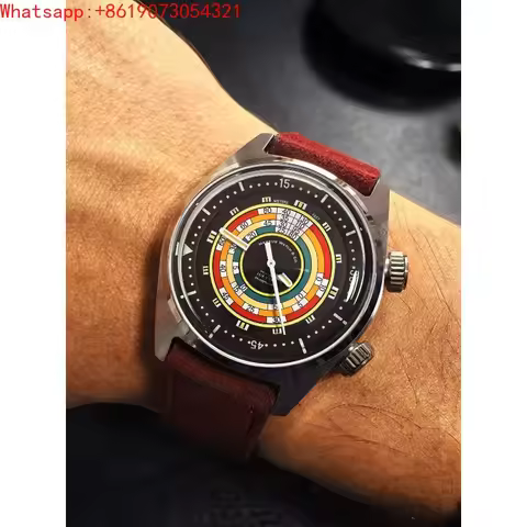 The Great Qin Empire Retro Luminous Manual Small Size Mechanical Watch Men's All-Steel Rainbow Disc