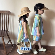 Children's Suits Boys Brothers Sisters Sisters Clothing Short-Sleeved Shirts Girls Dresses Sisters C