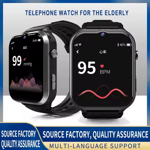 Elderly GPS Watch 4G Tracking Bracelet Health Temperature SOS Old People Locator Fall Alert Tracker