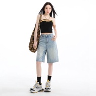 ผู้หญิงสูงเอวกว้างขากางเกงยีนส์หญิง Y2k 2000s Streetwear กางเกงสาวแฟชั่น Retro Blue Light Blue Baggy