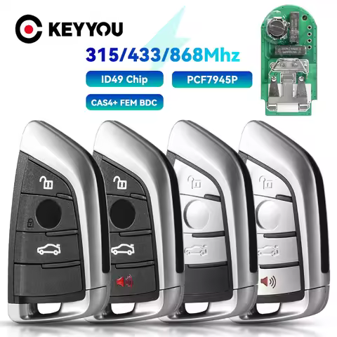 KEYYOU PCF7945P For BMW F FEM CAS4 5 7 Series X5 X6 2014+ Keyless Go Remote Car Key 3/4 Button 315 /