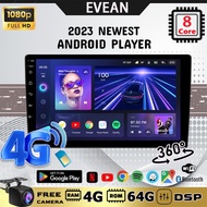 (with free cam) EVEAN Android Player 9/10inch 2din 【8Core 4G+64G】Touch Screen with Apple Carplay And