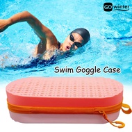 [GW]Swimming Goggle Silicone Case Double-sided Breathable Drainage Holes Shockproof Large Capacity Portable Travel Swim Glasses Carrier Bag Storage Box 
