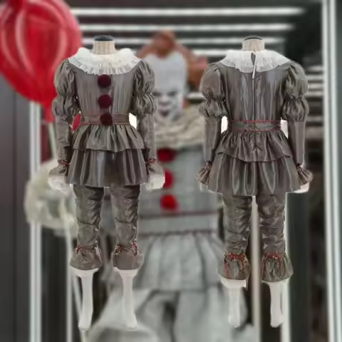 Joker Adult Pennywise Cosplay Costume Halloween Party Clown Stephen King Men Women Cos Suits Outfit 