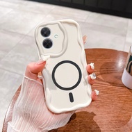 Fashion Casing For Samsung Galaxy A06 5G 4G A07 Wavy Solid Color Soft Cover with Magnetic Wireless C