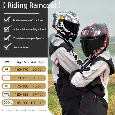 Motorcycle Rain Suit Raincoat Set Pants Full Body Rainproof Electric Bike Riding Waterproof Jacket I