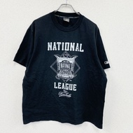 MLB 國家聯盟短袖印花T卹，黑色，XL碼，古著