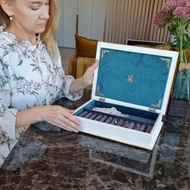 大白色珠寶收納盒 女士古董珠寶盒 珠寶盒木質