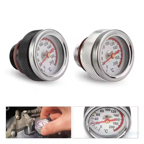 M20x1.5 Motorcycle Engine Oil Caps Tanks Temperature Gauge Oil Gauge Fitting 0-200℃ Display Oil Temp