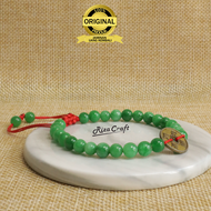 Gelang Koin Uang Cina China Kuno Tali Merah Pembawa Hoki Batu Giok Hijau ASLI Akik Alam Natural