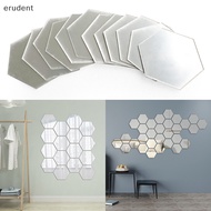 erudent 12Pcs Hexagonal Frame Stereoscopic Mirror Wall Sticker Decoration new