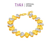 TAKA Jewellery 2-Tone Endless Love Heart 916 Gold Bracelet