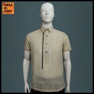 Sale Obra ni Juan Inno Fit (Regular Fit) Polo Barong With Print - Mocha (#1039)