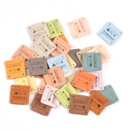 20Pcs/lot 2.5cm Mini Colorful Square "Handmade With Love" Embossed Labels For Sewing Clothes Accesso