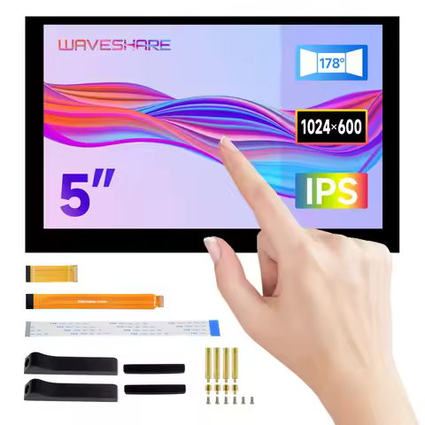 Waveshare 5inch Capacitive Touch Display For Raspberry Pi, DSI, IPS Panel, 1024x600 Display for Rasp