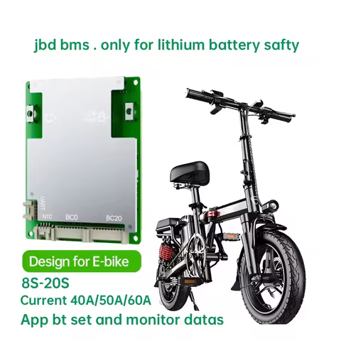 JBD LiFePO4 BMS JBD Automatic Identify 8S-20S LiFePO4 Li-ion Bluetooth Smart BMS 24V 36V 48V 60V 72V