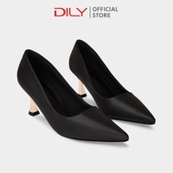 Giày cao gót nữ DILY mũi nhọn basic giày bít mũi nữ gót nhọn ánh vàng sang trọng cao 6.5cm AA0459