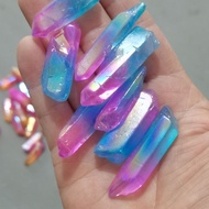 240g Natural White Crystal Rough Stone Rainbow Gem Landscaping Play Decorations Children's Popular S