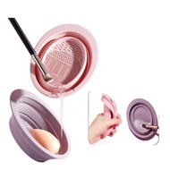 GECOMO Makeup Brush Cleaning Bowl Silicone Foldable Makeup Brush Beauty Tool Cleaning Pad